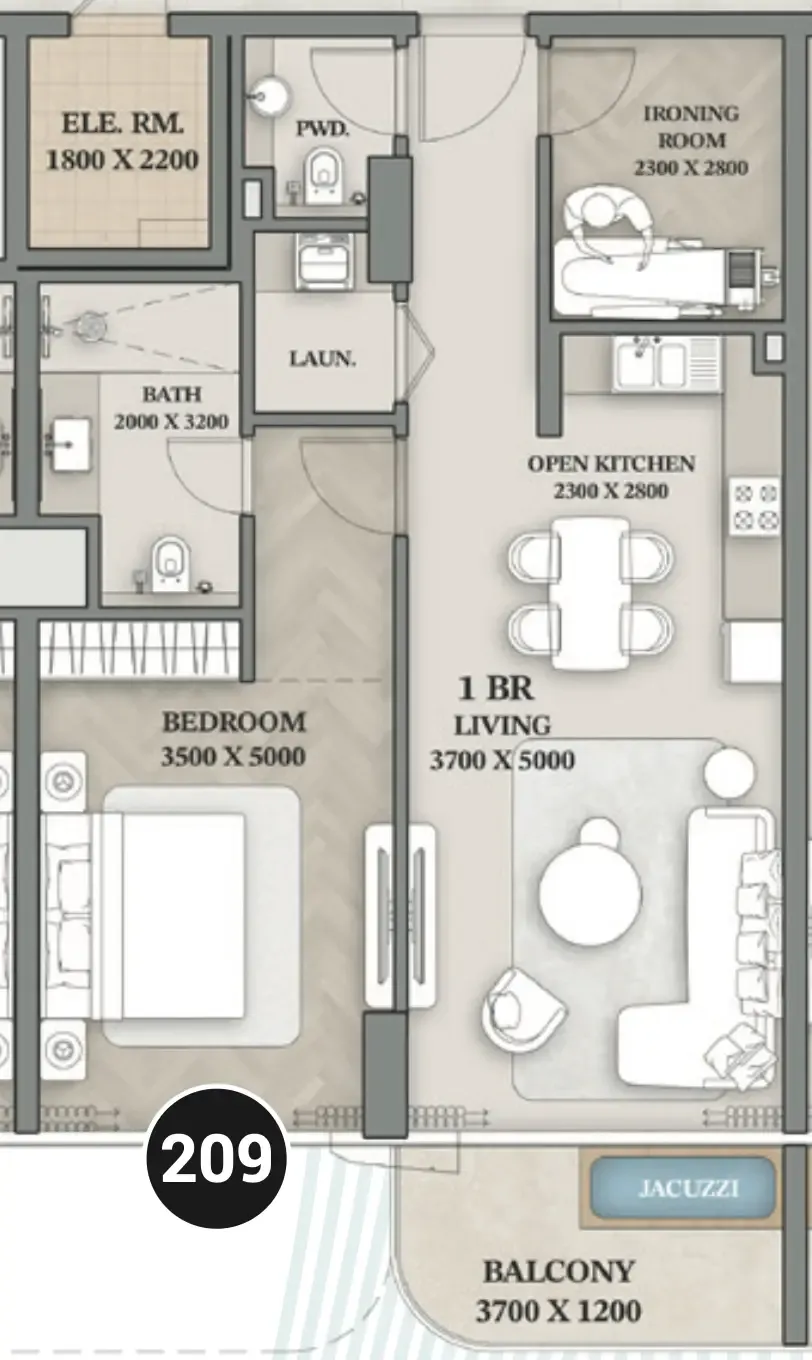 1 bed