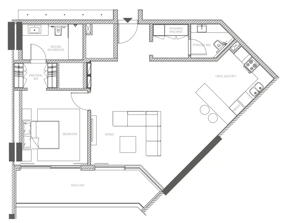 1 bedroom floor plan