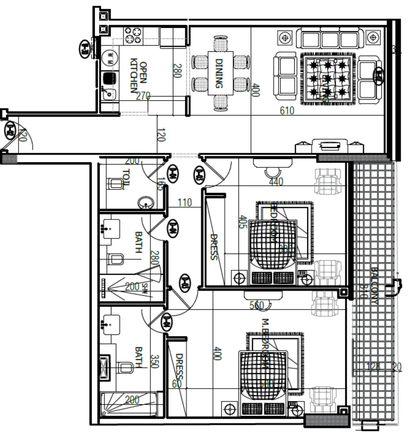 2 bed