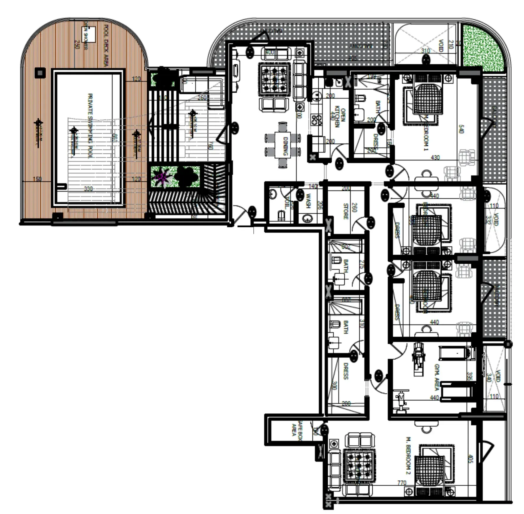 4 bedrooms floor plan
