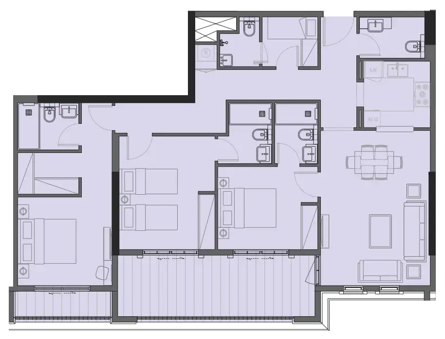 3 bedrooms floor plan