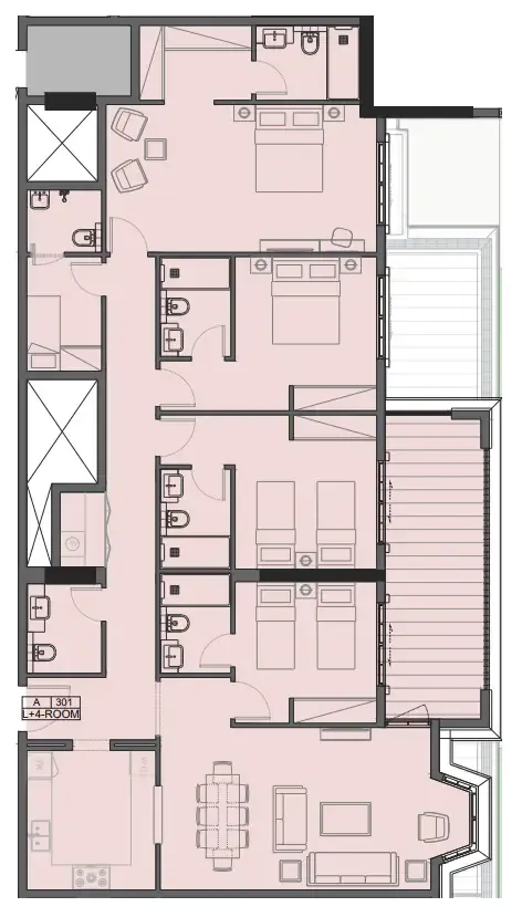4 bedrooms floor plan