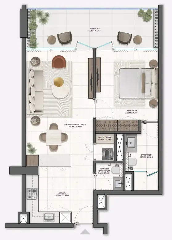 1 bed