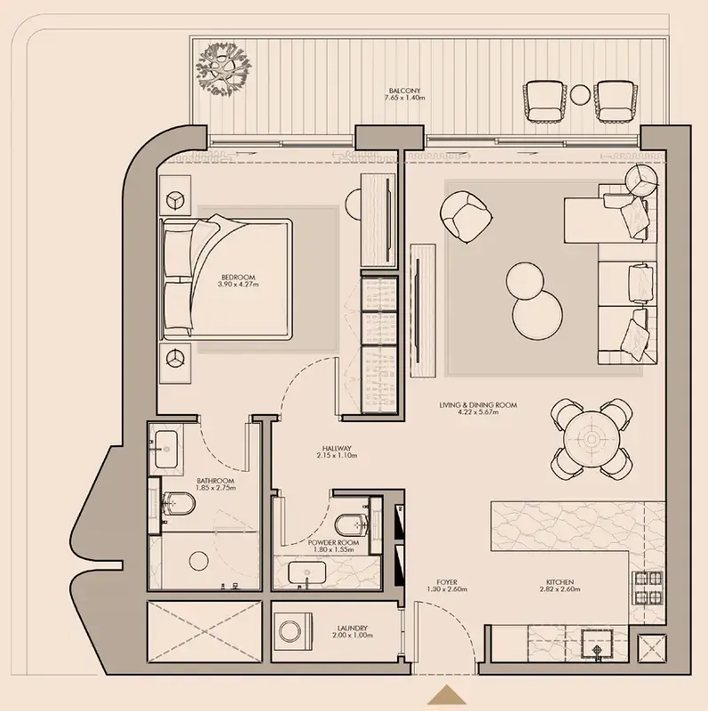 1 bed
