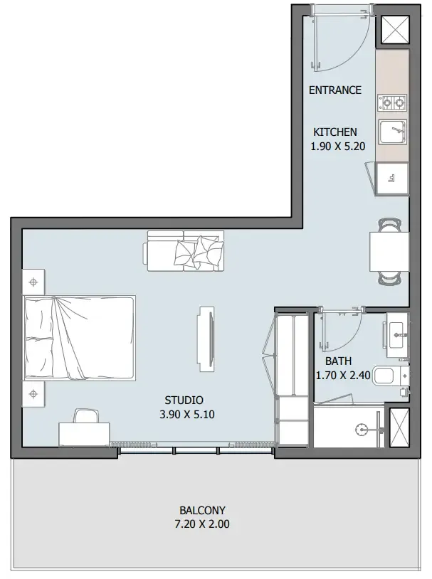 1 bed