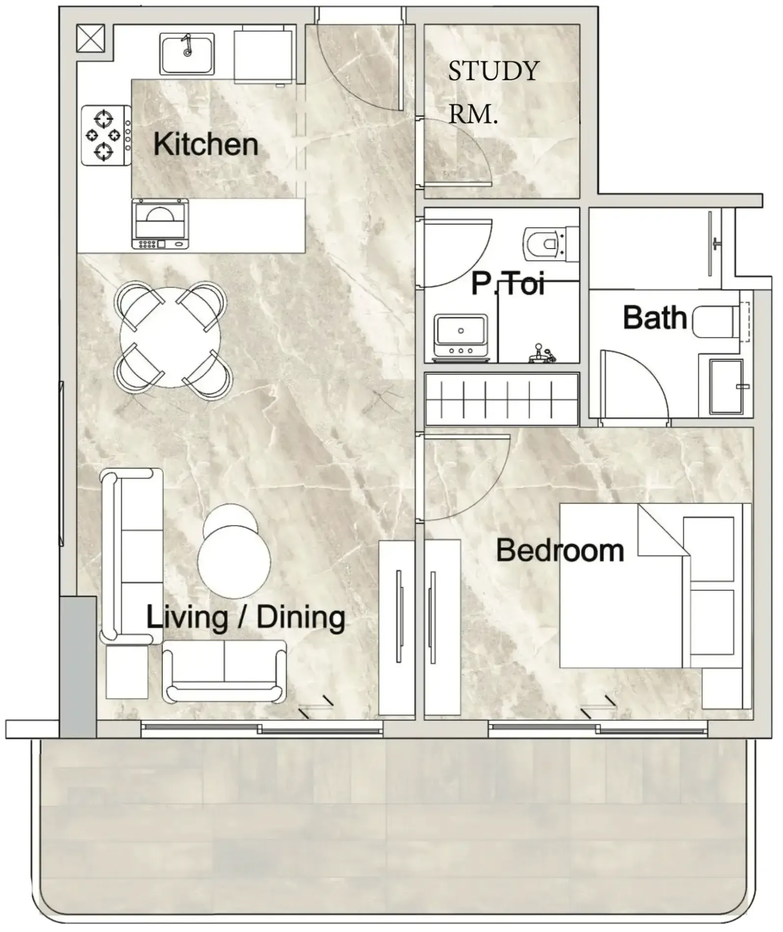 1 bed