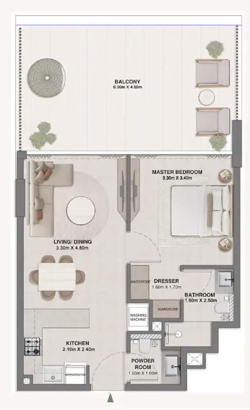 1 bedroom floor plan