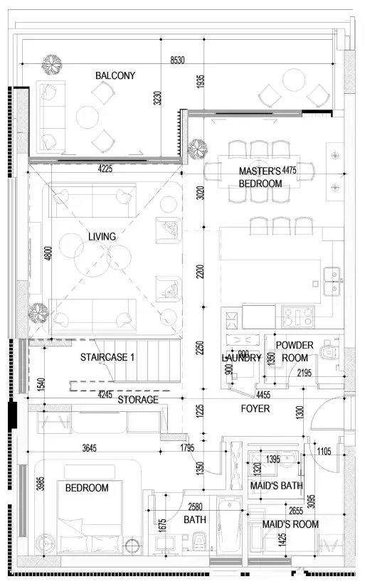 3 bedrooms floor plan