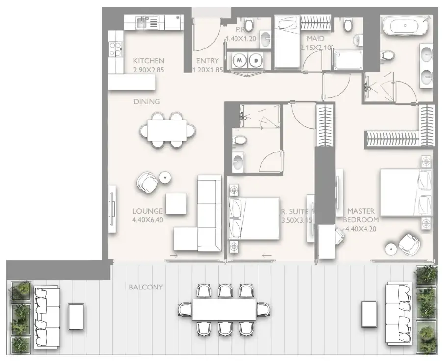 2 bed