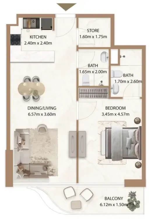1 bed
