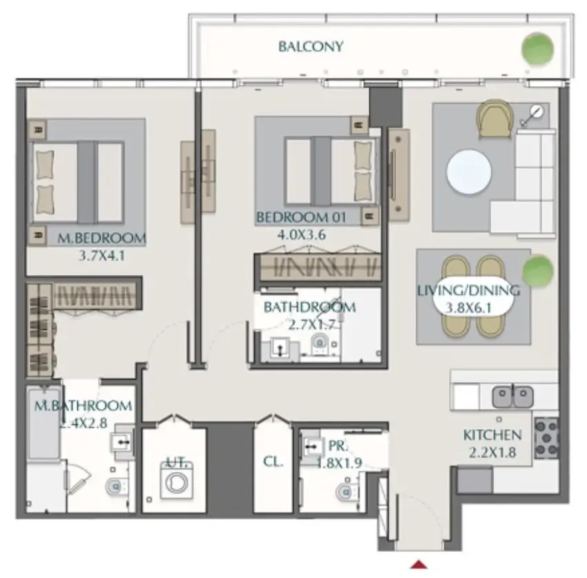 2 bed