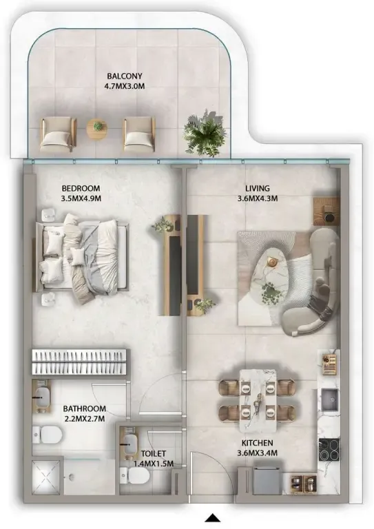 1 bed