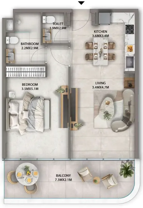 1 bed