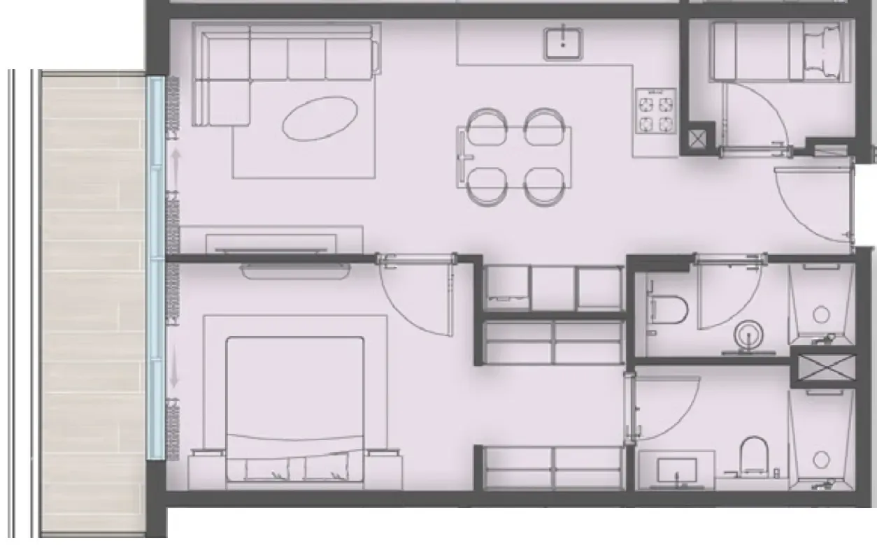 1 bedroom floor plan