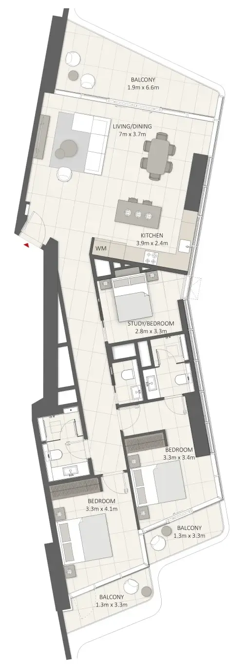 2 bed