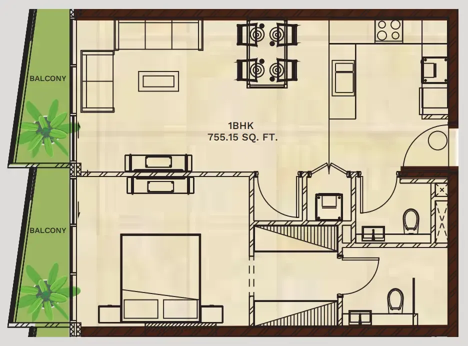 1 bed