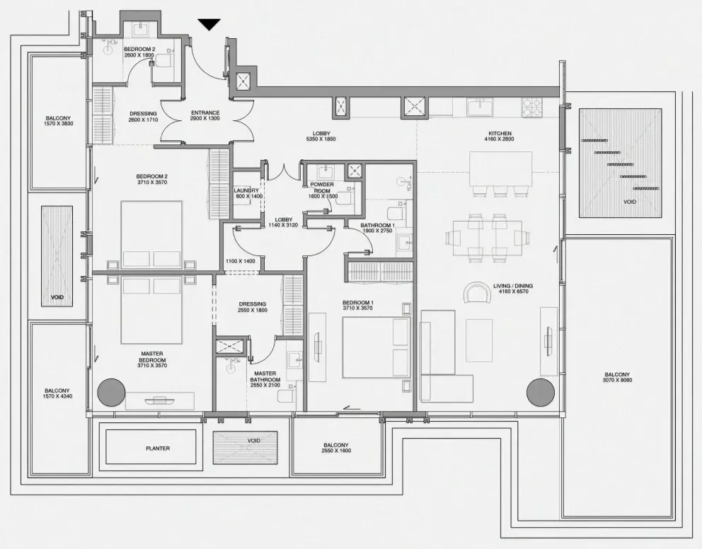 3 bedrooms floor plan