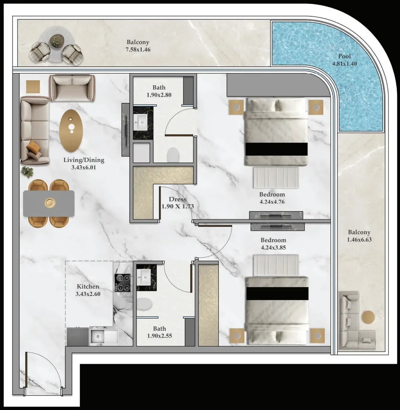 Layout 2 camere