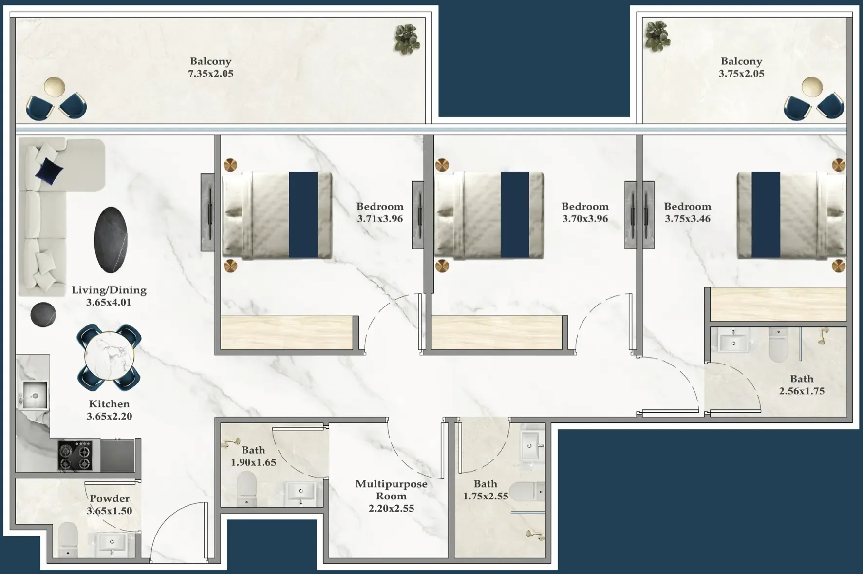 3BR Layout