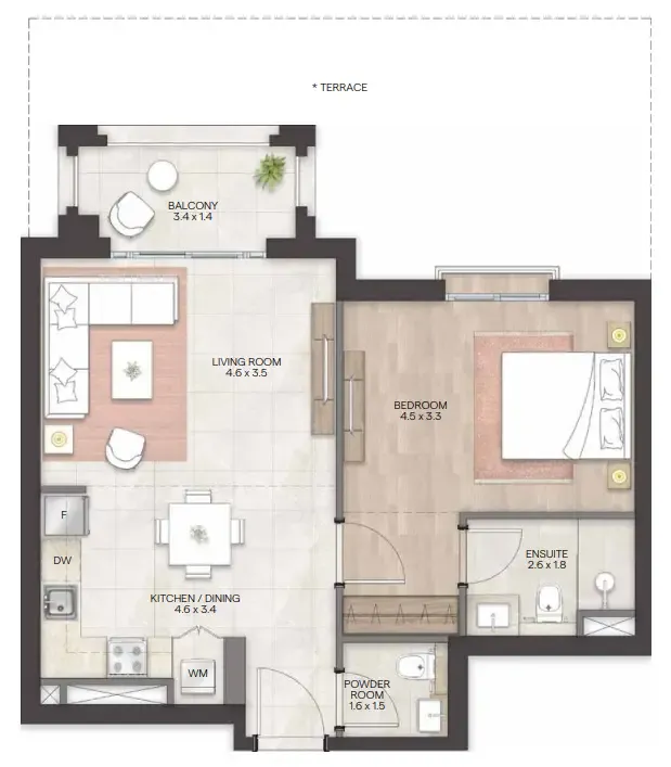 1 bed
