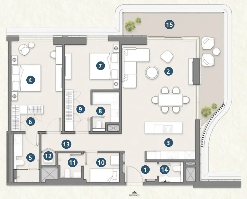2 bed