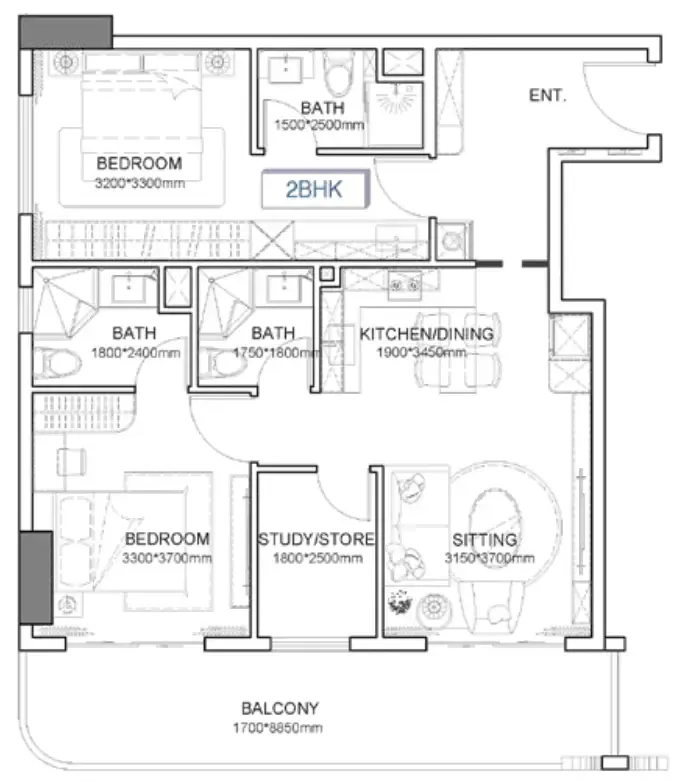 2BR Layout