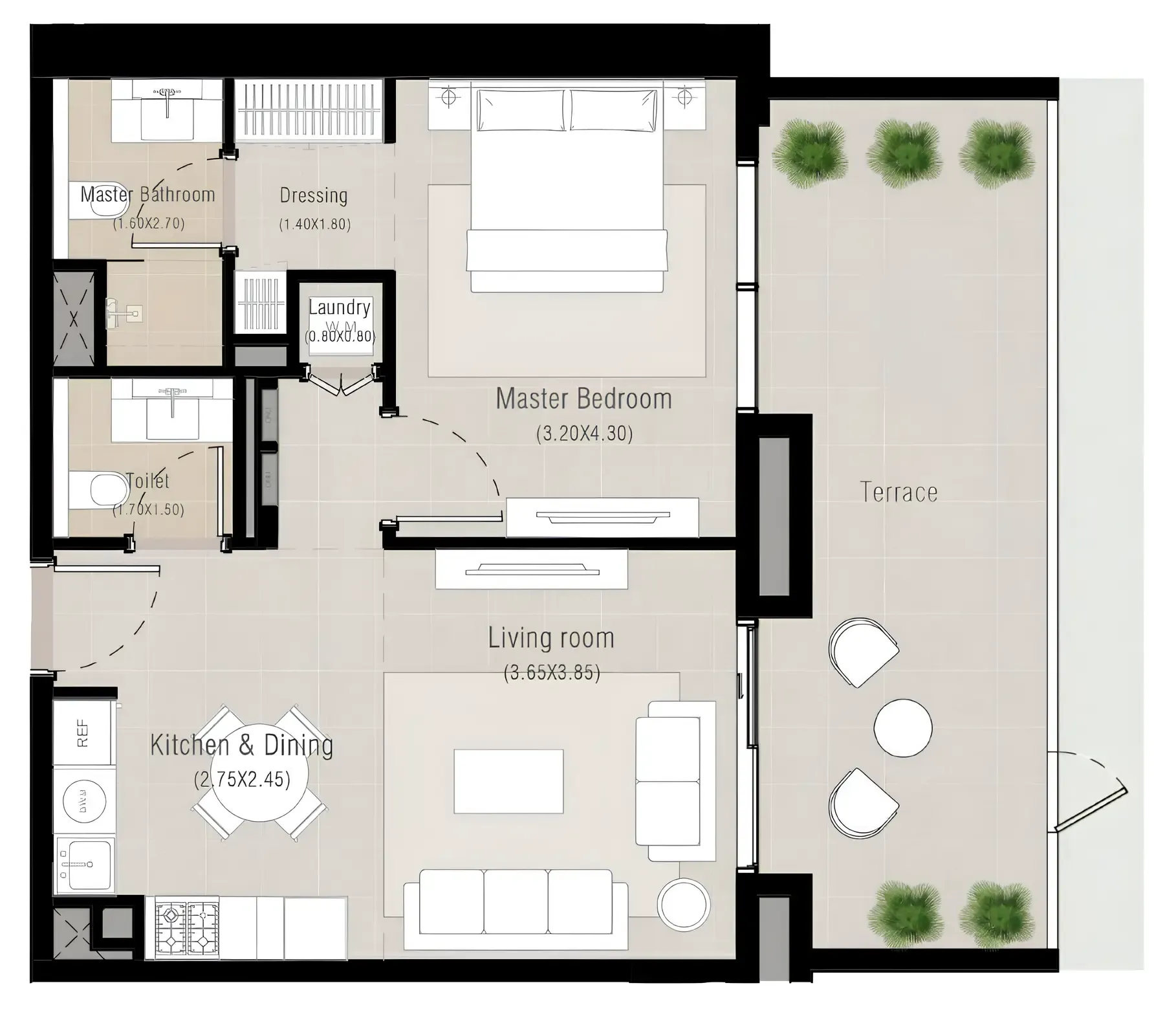 1 bed