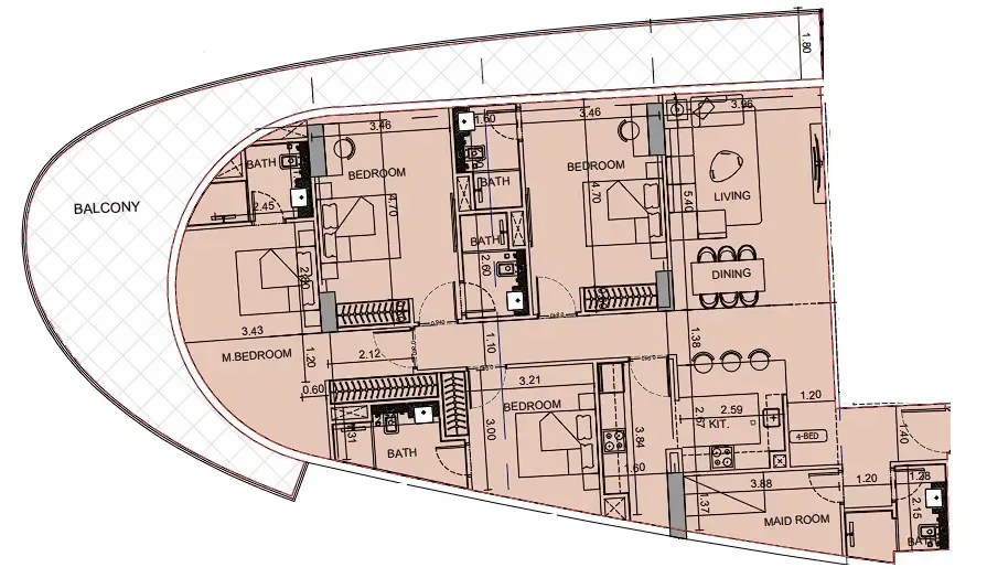 4 bedrooms floor plan