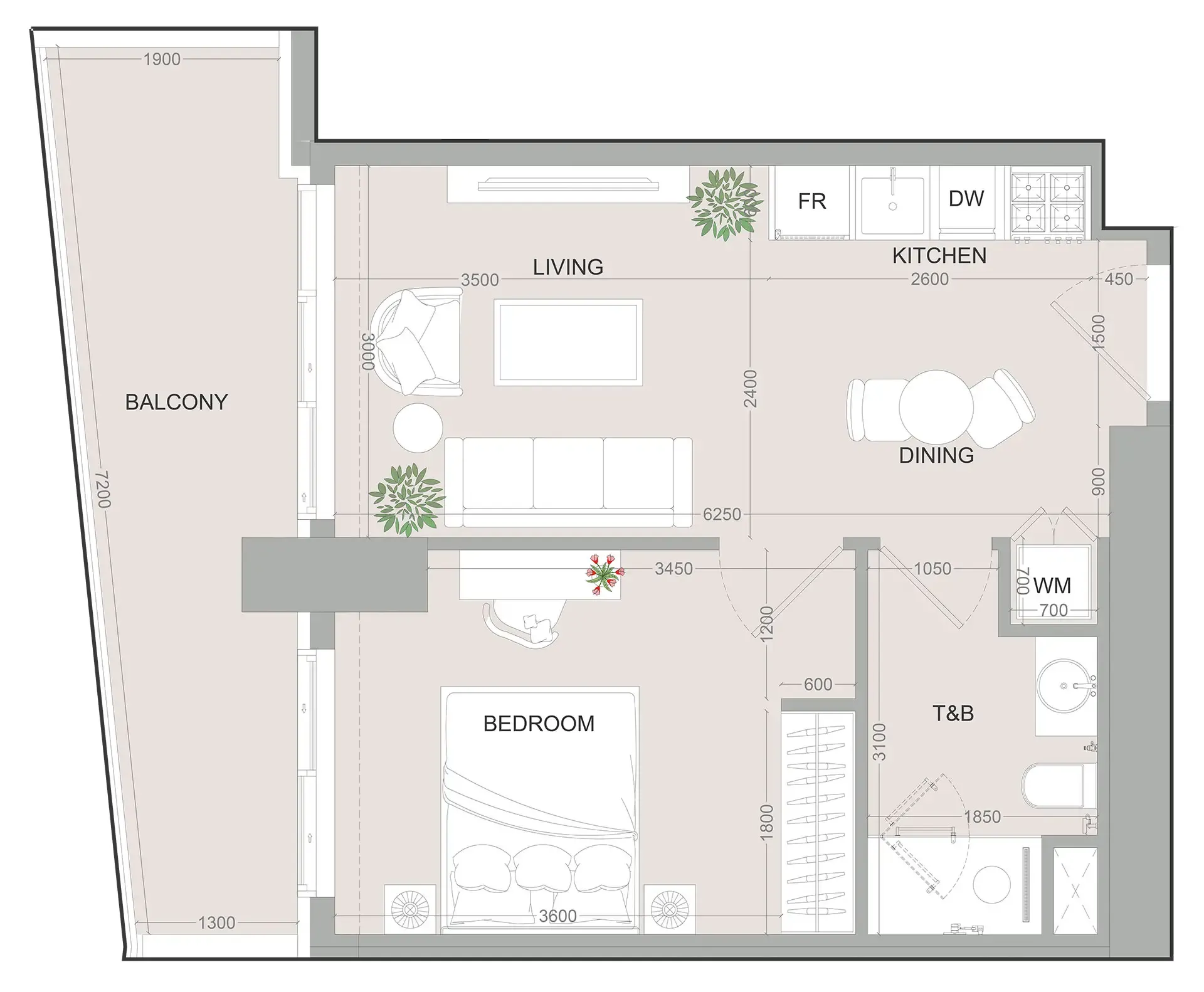1 bed