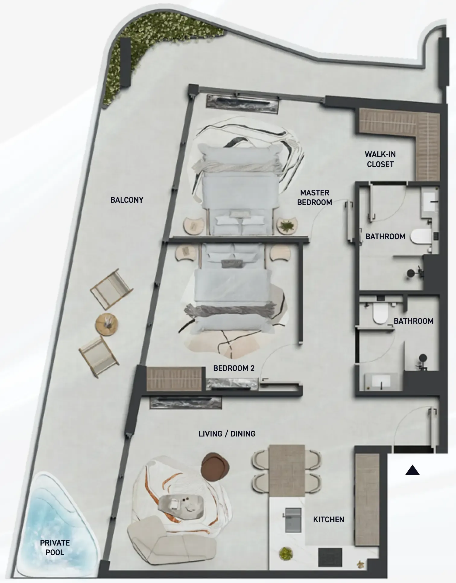 2 bed