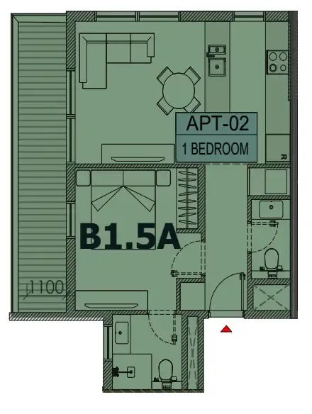 1 bed