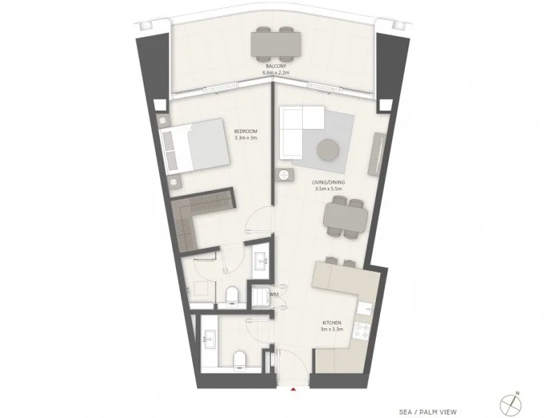 LIV LIV Lux 1BR floor plan
