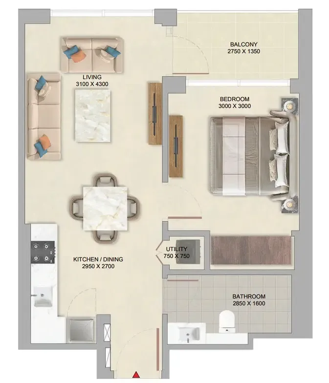 1 bed
