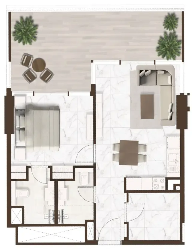 1 bedroom floor plan