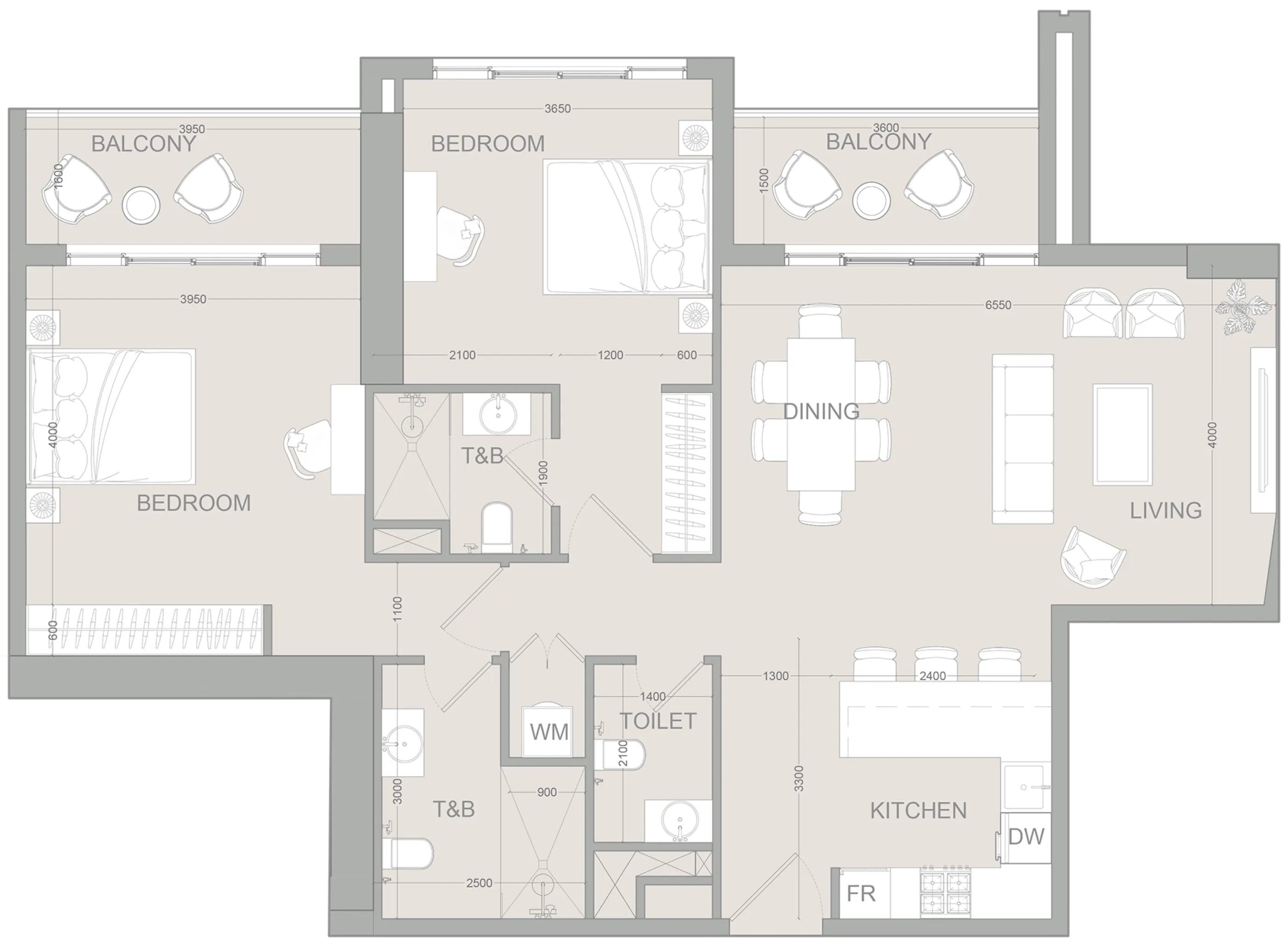 Object 1 AUREL1A Residence 2BR floor plan