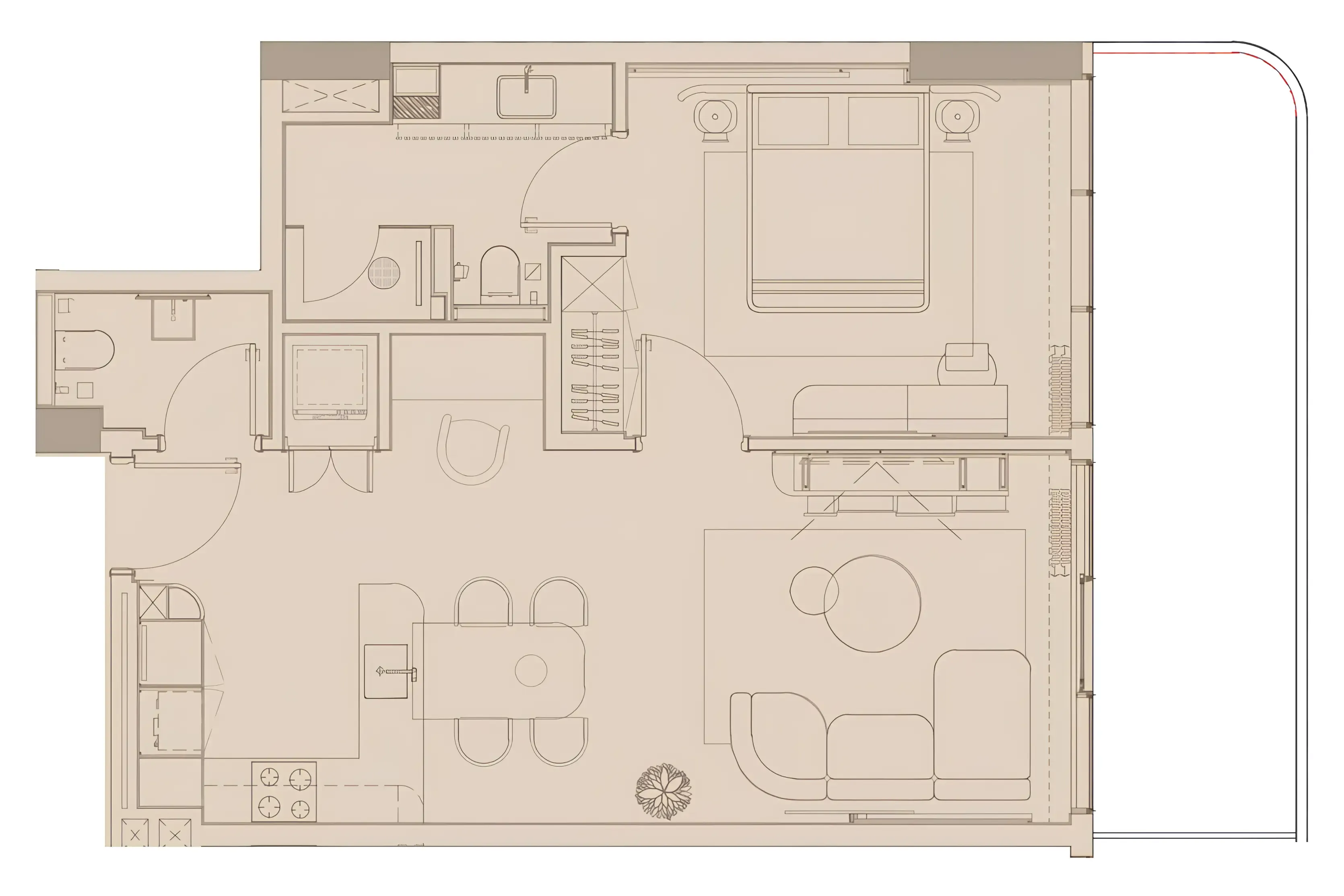 Imtiaz Development Pearl House IV 1BR floor plan