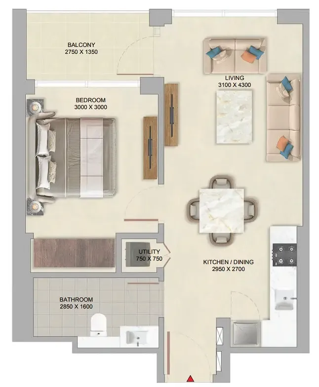 1 bed