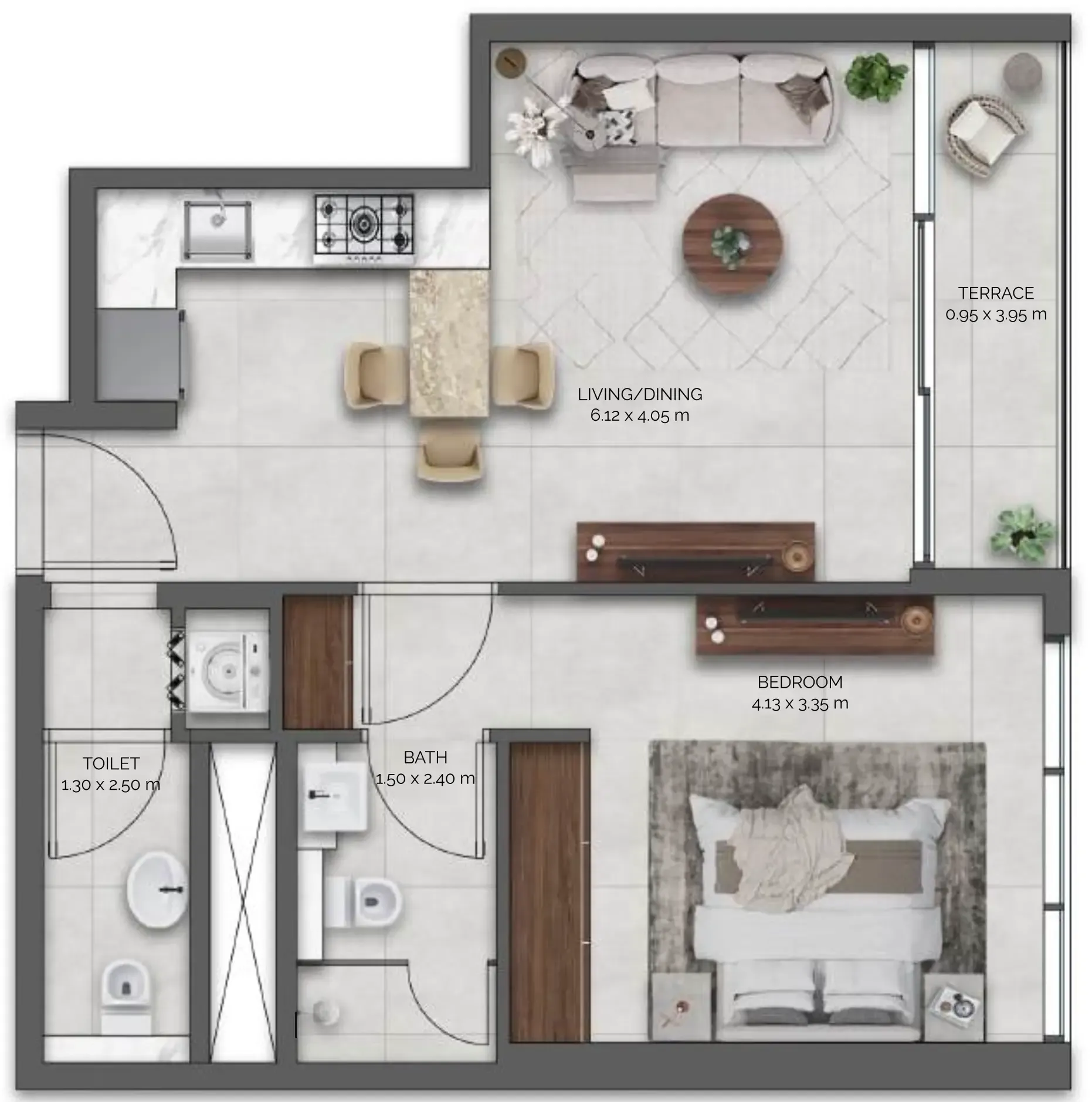 1 bed