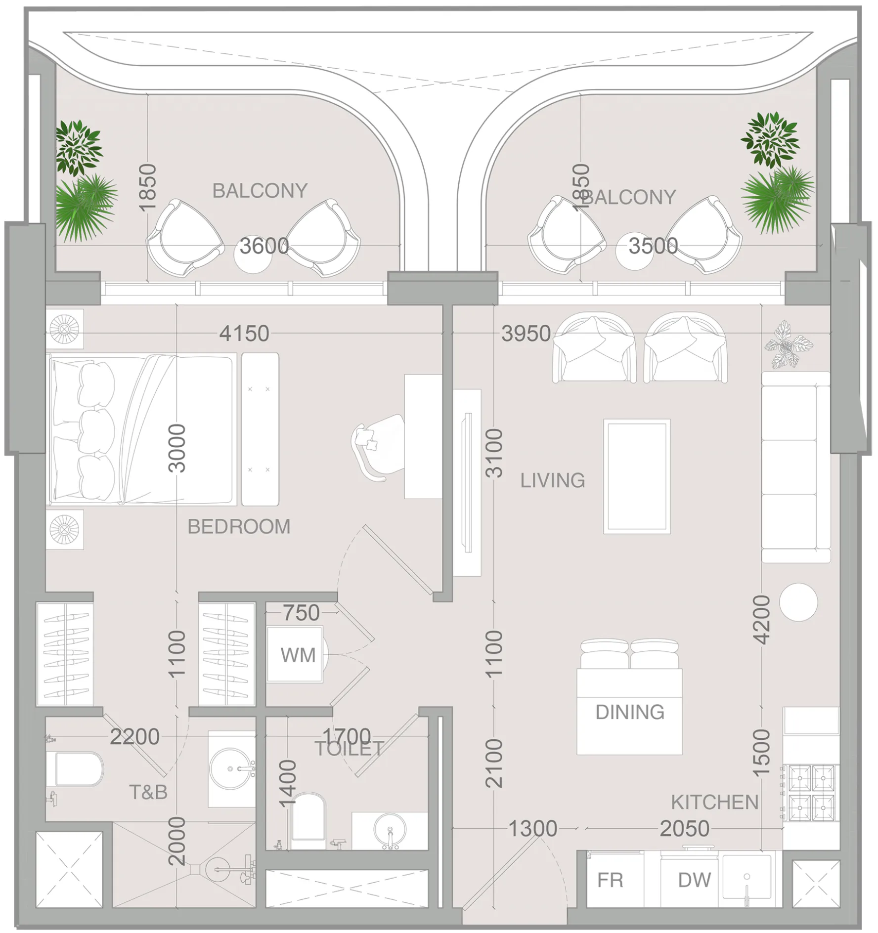 1 bed