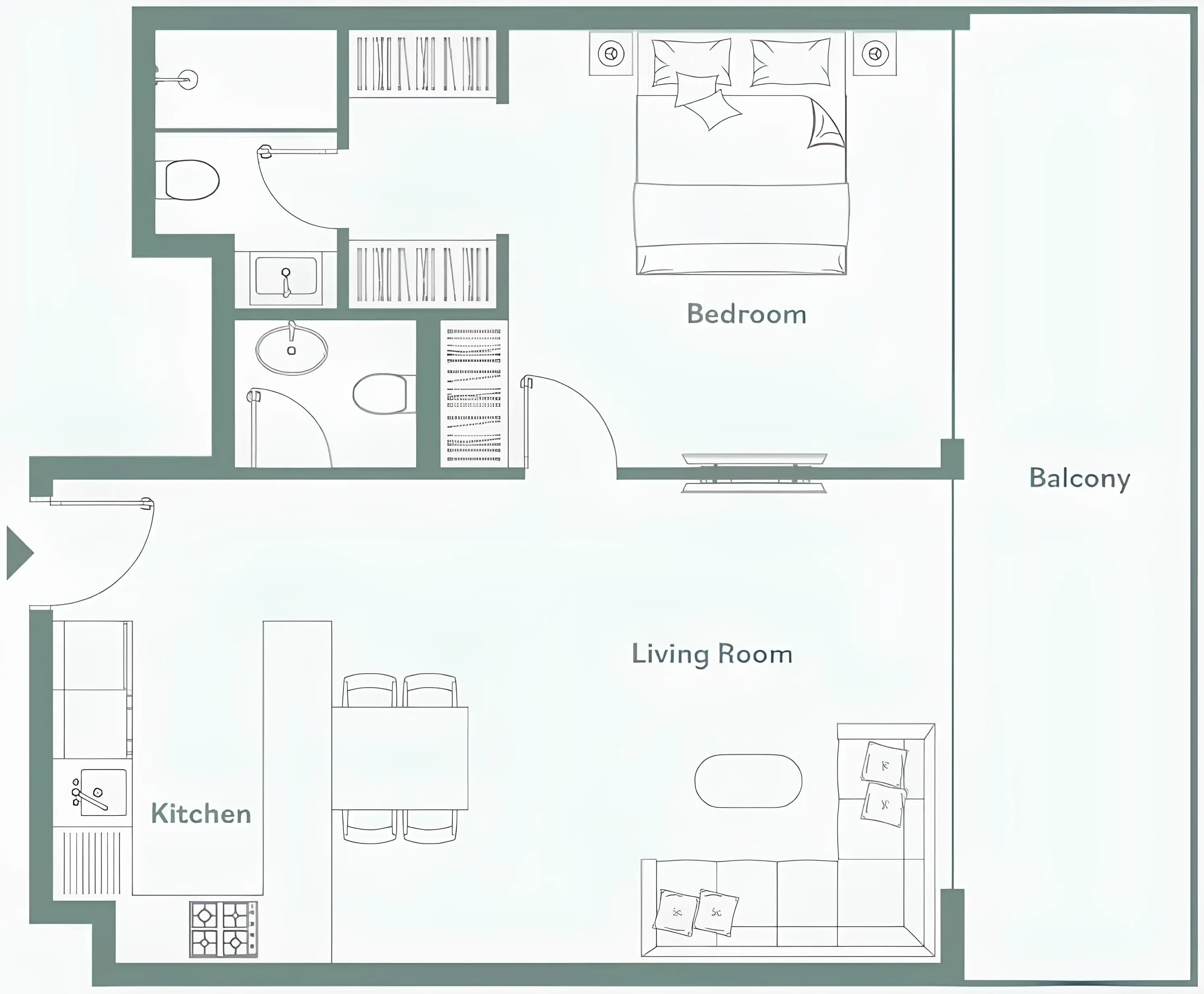 1 bed