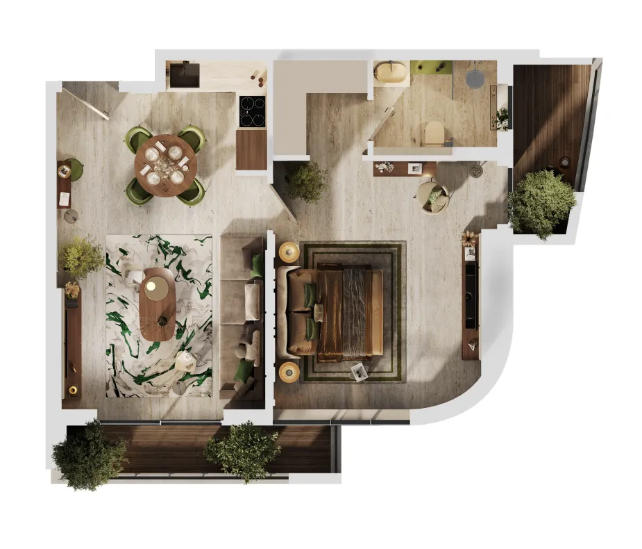 1 bedroom floor plan
