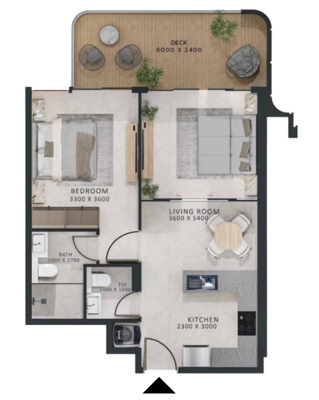 1 bed