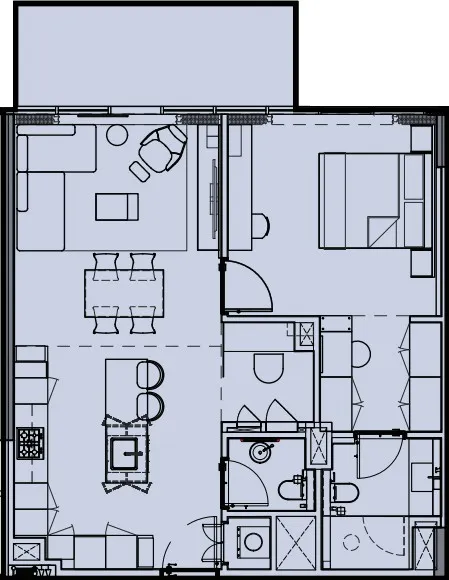 1 bedroom floor plan