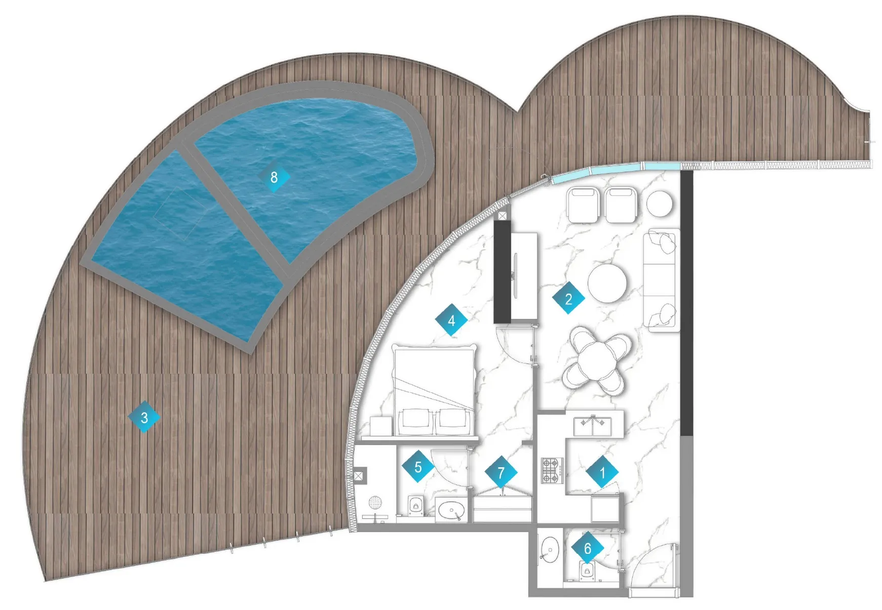 1 bedroom floor plan