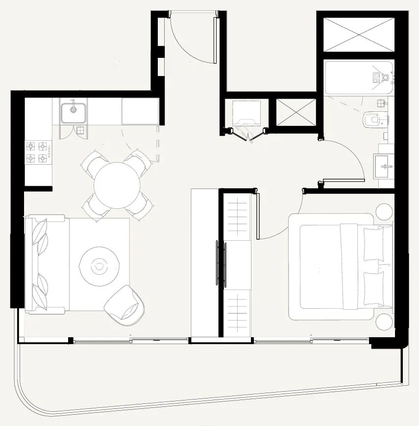 1 bedroom floor plan
