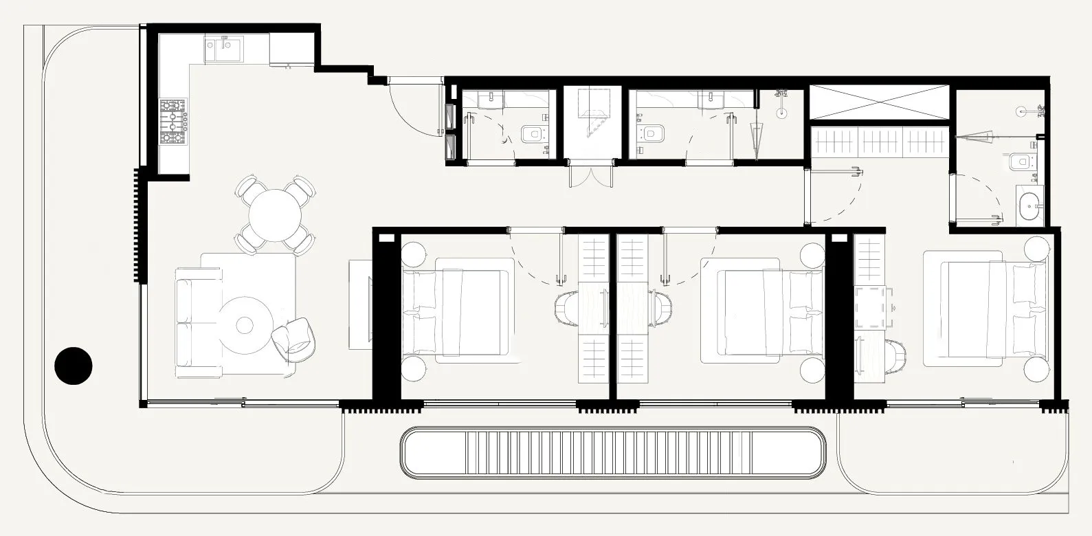 3 bedrooms floor plan