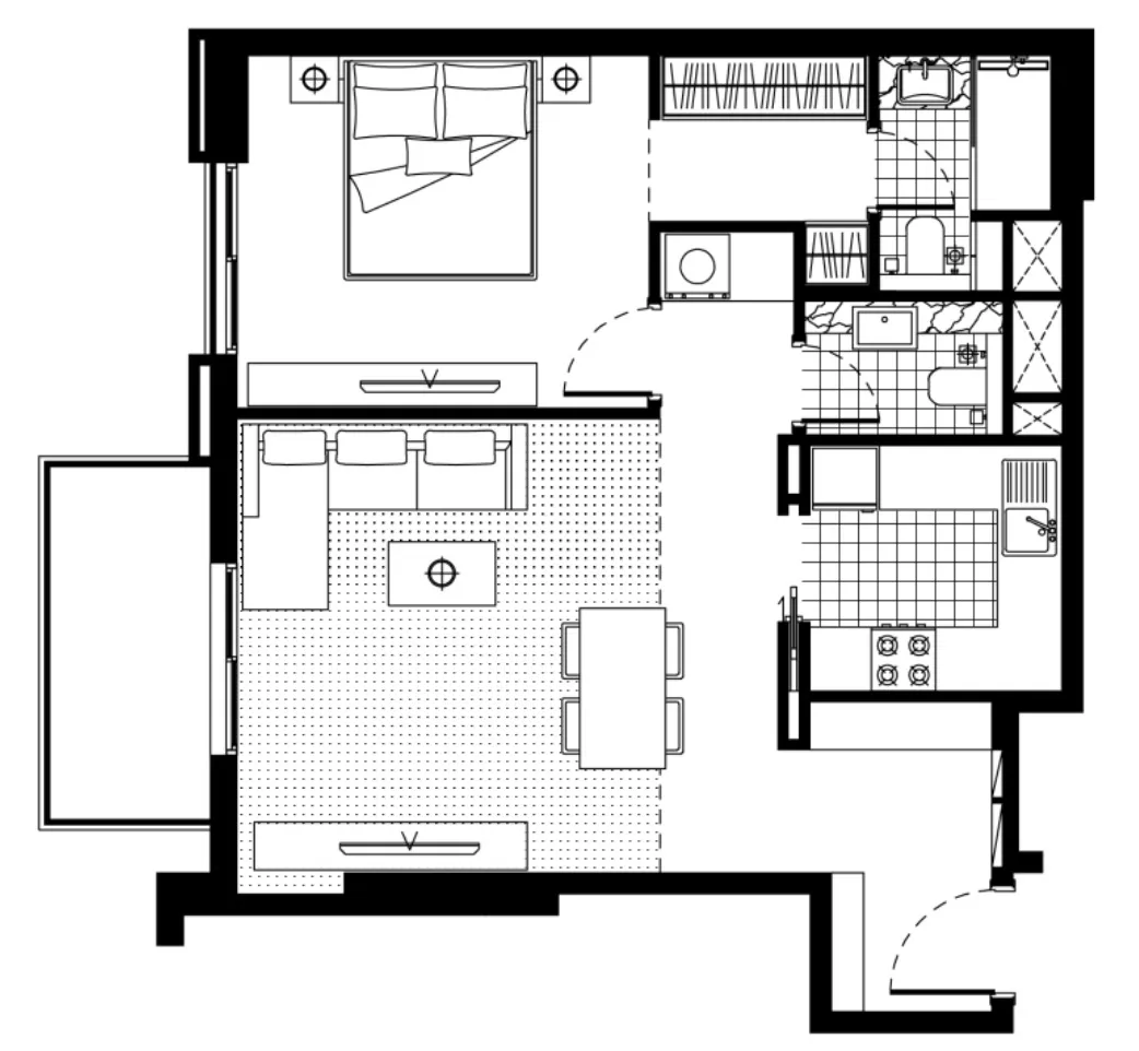 1 bedroom floor plan