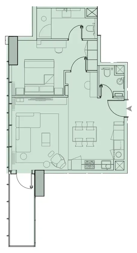 1 bedroom floor plan