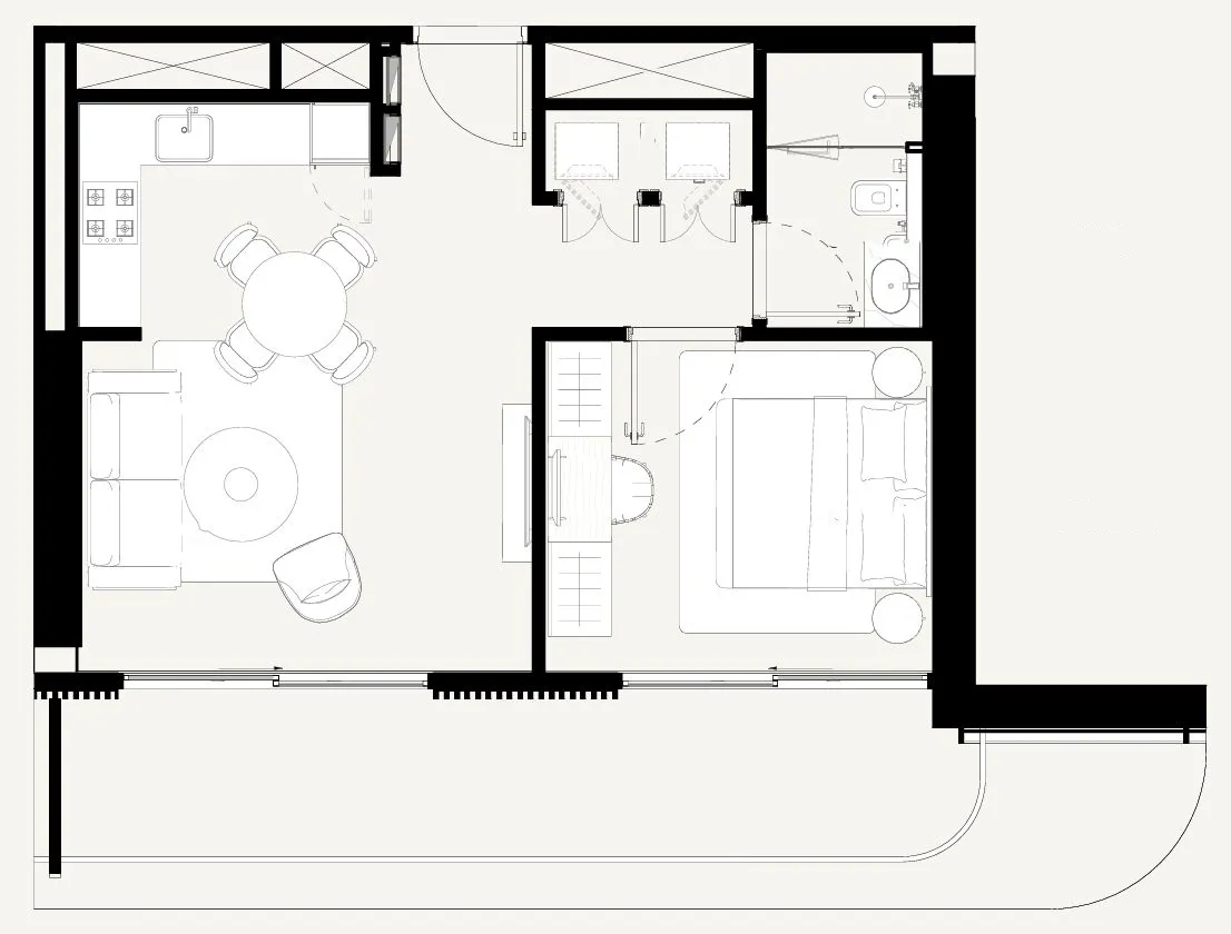 1 bedroom floor plan
