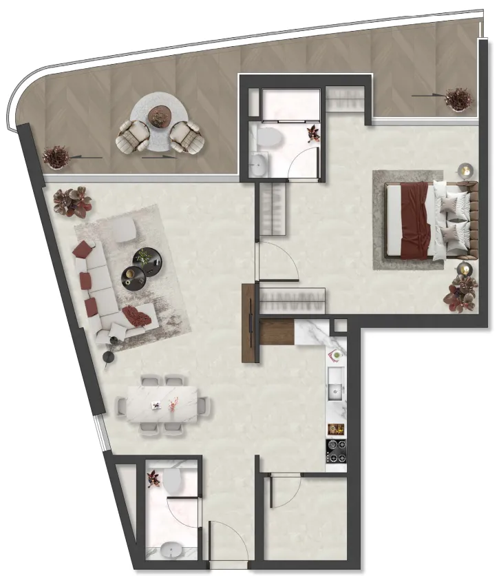 1 bedroom floor plan